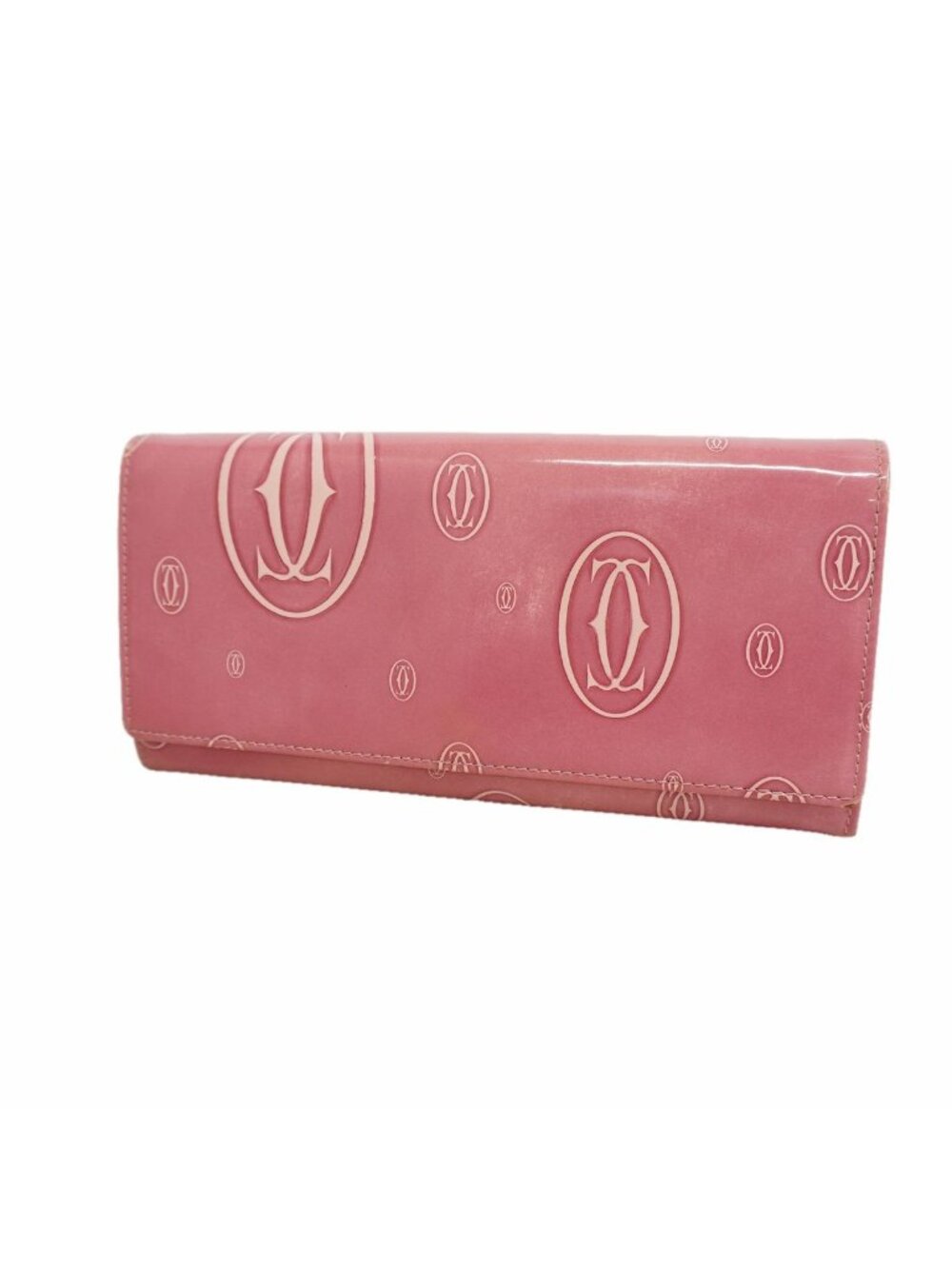 Cartier Wallet Happy Birthday Leather Pink Silver
